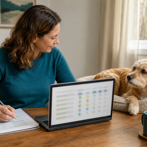Tutora registrando o progresso do cachorro